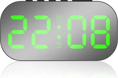 Obrázok produktu pre Digitálne rádiobudíky s 3 nastaveniami, USB a portami na nabíjanie typu C, zelené, vhodné do spálne a na nočný stolík