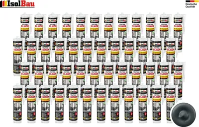 Isolbau Neutralsilikon Anthrazitgrau 48 x 300 ml Natursteinsilikon Dichtstoff Fugen