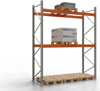 Produktbild von Palettenregal ARTUS - Grundregal mit 3 Ebenen - Fachlast 3.000 kg - 3.500 x 2.700 x 1.100 mm (HxBxT) - Schwerlastregal