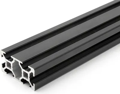 Produktbild von Länge 420mm - Aluminiumprofil schwarz 20x40L B-Typ Nut 6 (leicht). Aluminium Profil 20x40 Alu Profil 20 x 40 Montage- Systemprofil