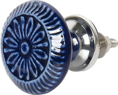 Image de Clayre & Eef 64173 bouton de porte céramique bleu 4 cm