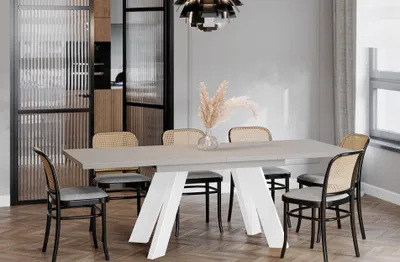 Produktbild von ENDO-Möbel Ausziehbarer Esstisch Como White 130-210cm (Kaschmir Beige)