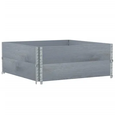 Image de vidaXL Rehausses de palettes 2 pcs. Gris 100x100 cm Pin massif