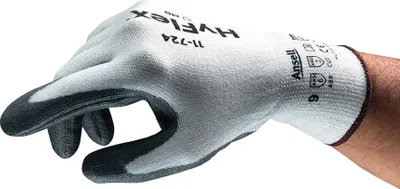Produktbild von Schnittschutzhandschuhe HyFlex® 11-724 Gr.8 weiß/grau EN 388 PSA II 12 PA