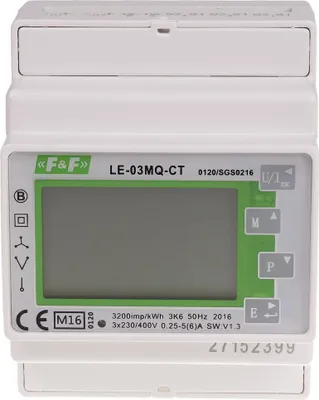 Produktbild von Dreiphasiger bidirektionaler Zwischenzähler, halbindirekt, Modbus RTU, 100(5)A. MID