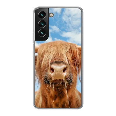 Produktbild von MuchoWow® Handyhülle Schutzhülle Hülle für Samsung Galaxy S22 Schottischer Highlander - Wolke - Tiere Silikon Softcase Handy Hülle - Mobiltelefonhülle
