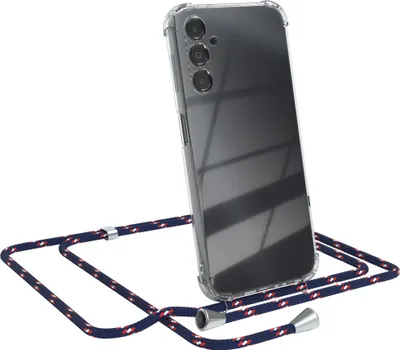 Produktbild von EAZY CASE Handykette kompatibel mit Samsung Galaxy A14 5G, Handyhülle mit Umhängeband, Handykordel, Schutzhülle Clear, Band in Blau