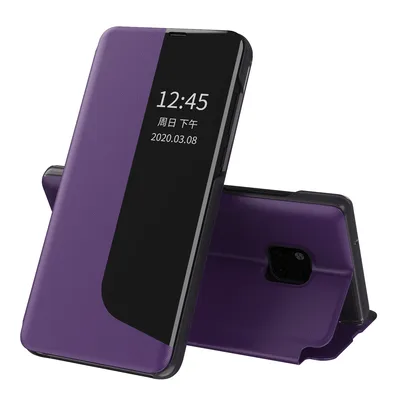 Obrázek produktu pro Pouzdro pro Huawei Mate 20 Pro, Smart View Okénko Flip StojánekPolyuretanKožené Ochranné Pouzdro pro Huawei Mate 20 Pro Fialová