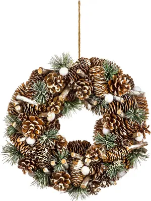Produktbild von Türkranz für Weihnachten, mit Zapfen, Ø 34 cm