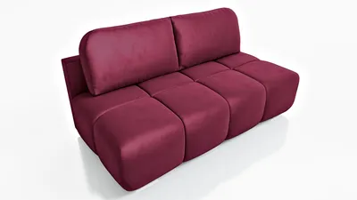 Produktbild von Rot Schlafsofa Emma 195 cm – Kleine ausklappbare Sofa mit Bettfunktion und Bettkasten, Samt