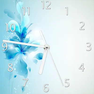 Produktbild von Wallario Design Wanduhr Blaues Blumenbuket aus Echtglas, Größe 20 x 20 cm