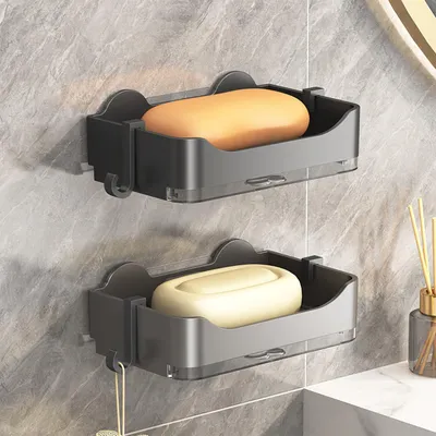Produktbild von Seifenablage für die Dusche - Wandmontage - 2 Stück - mit Abtropfschale