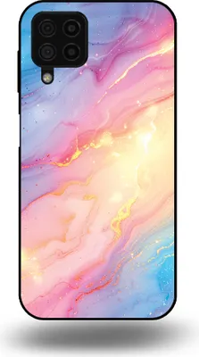 Produktbild von Smartphonica Handyhülle geeignet für Samsung Galaxy A22 4G mit Regenbogen Glitter Marmor Print - TPU Backcover Case Regenbogen Glitter Marmor Design