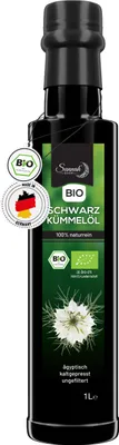 Produktbild von Sunnah Shop® Schwarzkümmelöl 1L aus echten Nigella Sativa | Black seed oil | schwarzkümmelöl ungefiltert und kaltgepresst.