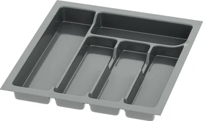 Produktbild von Sossai Besteckeinsatz Divio für Schubladen 45cm | 38 x 43 cm | Anthrazit Besteckkasten Schubladeneinsatz