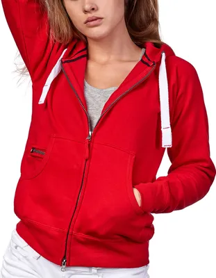 Produktbild von Mivaro Damen Sweatjacke mit Kapuze und Kängurutasche mit Reißverschlusstäschchen aus Baumwolle innen weich gefüttert Regular Fit Hoodie für Freizeit Arbeit und Alltag in vielen Farben