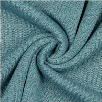 0,5m melierter Sweat-Stoff Meterware Oeko-Tex Sweatstoff Sweat taubenblau