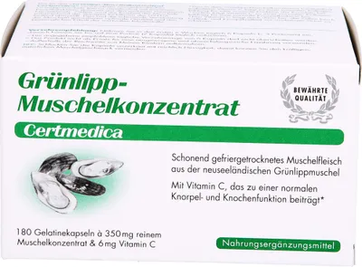 Produktbild von Certmedica Grünlipp-Muschelkonzentrat Gelatinekapseln, 180 St. Kapseln