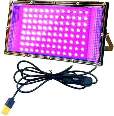 Obrázok produktu pre 100 W LED UV reflektor, výkonný UV reflektor, IP66, 395 nm UV žiarovka na halloweenské a vianočné oslavy
