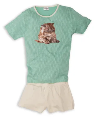 Produktbild von Mädchen Shorty mit Tierfoto-Druck - Moonline ; türkis , 128