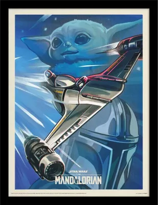 Produktbild von Star Wars: The Mandalorian - Gerahmtes Poster, Logo PM8179 (40 cm x 30 cm) (Blau/Silber/Weiß)