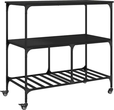 Obrázek produktu pro Kuchyňský vozík černý 100x50x95 cm kompozitní dřevo