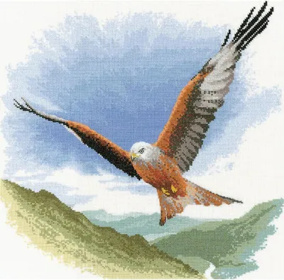 Produktbild von Heritage Kreuzstich Set Aida "Rotmilan im Flug (A)", Zählmuster, FFRK652-A, 34x34cm