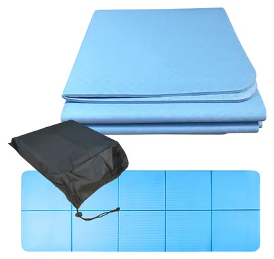 Imagen del producto de Alfombrilla de yoga Relaxdays, de 6 mm de grosor, 61x183 cm, plegable, con bolsa, antideslizante, ideal para yoga, pilates y fitness. Disponible en varios colores, Imagen generada por IA