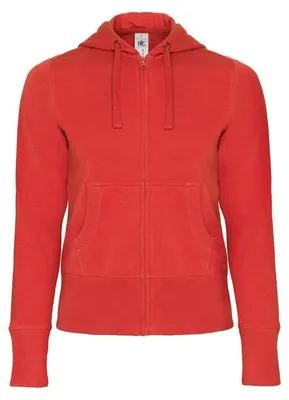 Obrázek produktu pro Dámská mikina s kapucí - B&C HOODED FULL ZIP/W - red - velikost XL