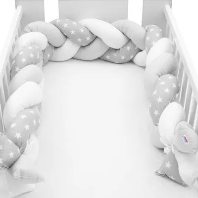 Produktbild von Schutzhülle für Kinderbett Matratze New Baby Sterne grau und weiß