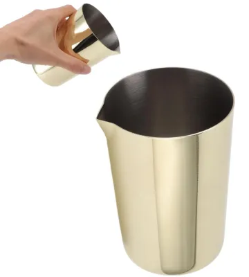 Cocktail-Mischglas aus Edelstahl, Bar-Shaker, Mixkrug, Gold