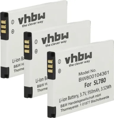 Produktbild von vhbw 3x Akku kompatibel mit Siemens Gigaset SL78H schnurlos Festnetz Telefon (950 mAh, 3,7 V, Li-Ion)