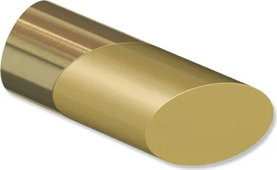 Produktbild von Interdeco Endstücke Schräge (Bicolor) für Gardinenstangen 20 mm Ø, Messing-Optik / Satin , Modell Verano (Packung 2 Stück)