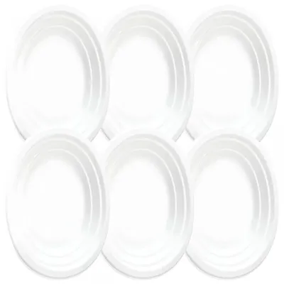 Image de Vergionic 8053 Assiette ovale, plastique, 14,5 x 21,5 cm, lot de 6