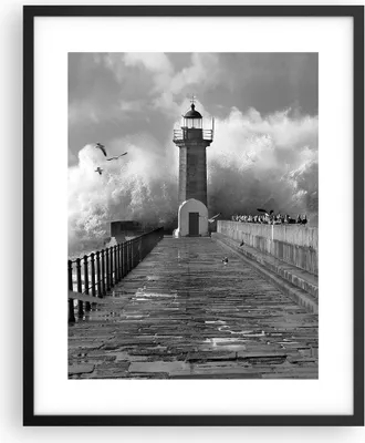 Produktbild von Gerahmtes Poster - Schwarzer Rahmen - Laterne Meer Portugal - 40x50 cm - Wand Bild - Wanddeko - Wandbilder - Kunstposter - Wandposter - Bilderrahmen - Bilder - Kunstdruck - P2BPA40x50-4913