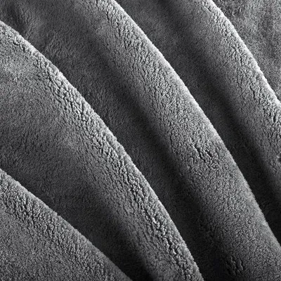 Produktbild von Unyqoos® Sofa-Decke mit Ärmeln & Außentasche, Flanell-Fleece 260 g/m², 100% Polyester, 200 x 150 cm (auch 150 x 200), Grau