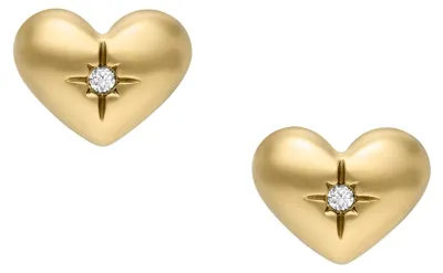 Productafbeelding van Fossil oorbellen Sadie All My Love, hartvormig, roestvrij staal, goudkleurig, modelnummer JF04832710