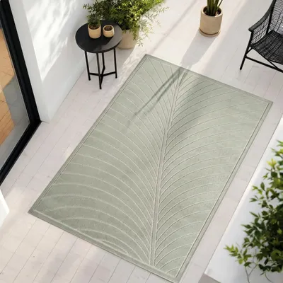 Produktbild von Carpetsale24 Outdoor Teppich, Modern Boho Design, 3D Effekt, Robust und UV-Beständig, ideal für Terrasse Wohnzimmer & Küche, Grösse: 120x170 cm