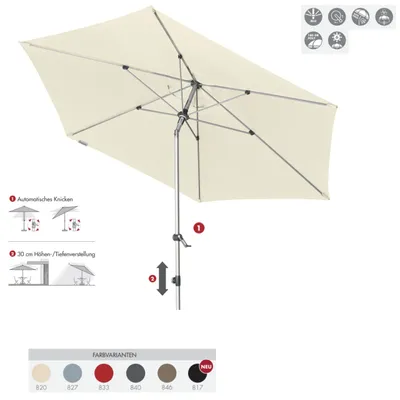Produktbild von Doppler Expert Auto Tilt ø 320 cm Sonnenschirm 6 Farbvarianten Mittelmastschirm 434441 817 Schwarz
