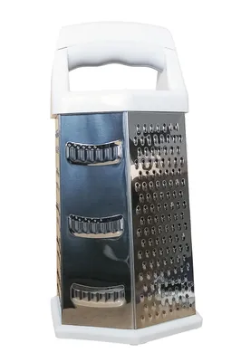 Produktbild von SECHSKANTREIBE 23cm Edelstahl Griff Gemüsereibe Multireibe Turmreibe Gemüsehobel Kartoffelreibe Käsereibe Küchenreibe Hobel Reibe 38 (Weiss)