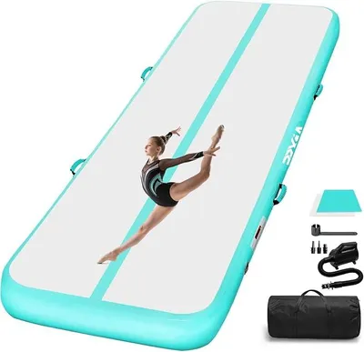 Produktbild von Gymnastikmatte Air Matte Track 3M/4M/5M/6M, Turnmatte Tumbling Matten 10/20CM Höhe mit Komplettes Zubehör, Aufblasbar Gymnastik Matten für zuhause Outdoor Yoga