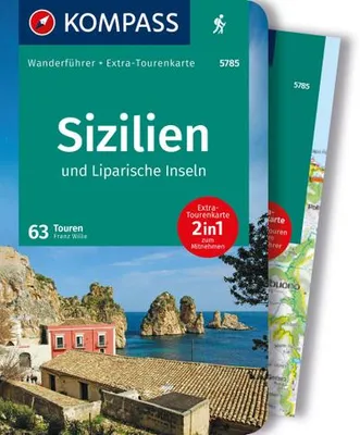Obrázok produktu pre KOMPASS Wanderführer Sizilien und Liparische Inseln, 60 Touren mit Extra-Tourenkarte