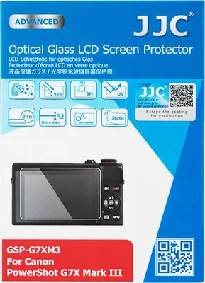 Zdjęcie produktu dla JJC Szkło ochronne do wyświetlacza LCD, kompatybilne z aparatem CANON G7X MARK III