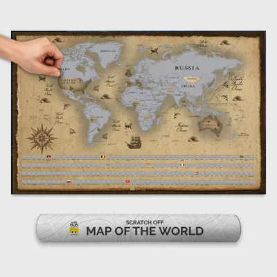 Immagine prodotto di Giallobus - Mappa del mondo da grattare - 68L x 43,5l cm - Carta Patinata - 02 - Mappa Explorer