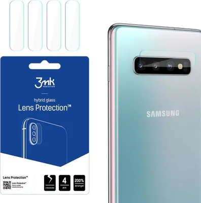 Produktbild von 3mk Hybridglas Lens Protection für Samsung Galaxy S10 Kamera Objektiv Kameralinse 0,16mm 6H (4 Stück)