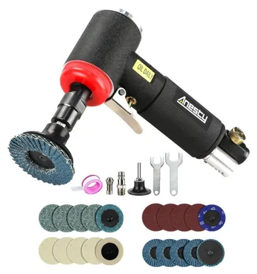 Produktbild von Druckluft-Winkelschleifer Mini Druckluftschleifer - 1/4 Zoll - 20.000 U/min - Mit Zubehörset
