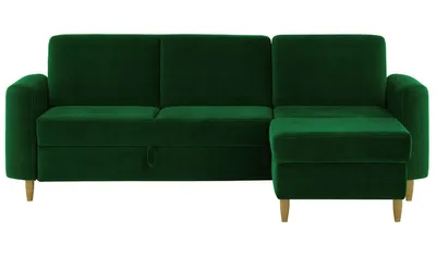 Produktbild von SLF24 - Ecksofa mit Schlaffunktion und Bettkasten Elegance - dunkelgrün - Velluto 10