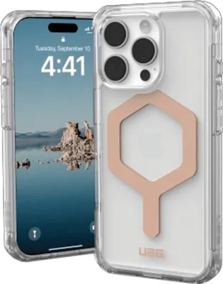 Produktbild von Urban Armor Gear Plyo, Cover, Apple, iPhone 16 Pro, 16 cm (6.3"), Roségold, Transparent