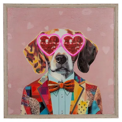 Produktbild von GILDE Bild (LED), quadratisch, "Dog Love", Hundmotiv, Leinwand, mehrfarbig, L. 4 cm, B. 64 cm, H. 64 cm 71978