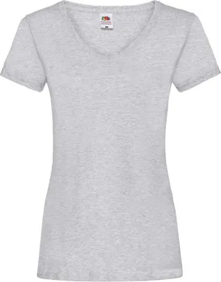 Produktbild von Damen-T-Shirt, Kurzarm - FOL V NECK T/W - heather grey - Größe S
